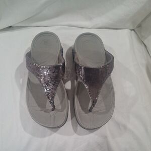 Fitflop Women's Silver Sequin Sandals Size 6